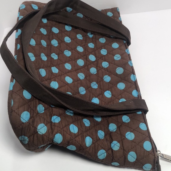 Woman’s blue & brown Belvah spring polka dot bag - Picture 14 of 15